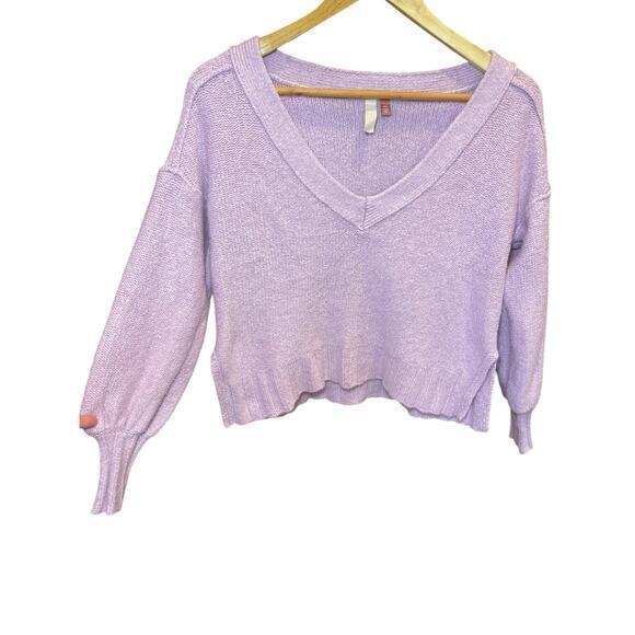 Anthropologie Pilcro Oversized Deep V-Neck Sweater Lilac Lavender Purple XXS - Picture 7 of 15